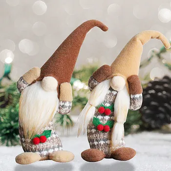 Noel Meçhul Kavisli Boyun İsveç Tomte Gnome Bükülmüş Meçhul Bebek Süsleri Kiraz Cüce Yaşlı Adam Süsler Ev Dekor