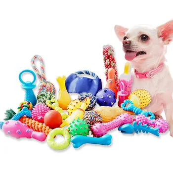 3 adet Pet Köpek Seti Oyuncak İnteraktif Pamuk halat düğümü Çiğnemek Topu Atıcı Oyuncak Köpek Temiz Dişler Dayanıklı Örgülü Oyuncaklar Köpekler Aksesuarları