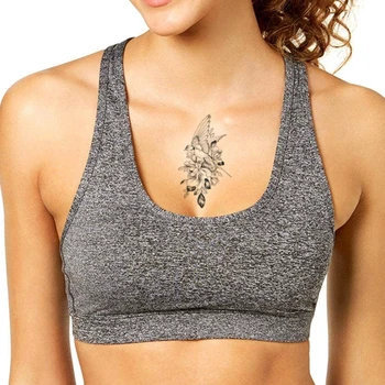 Su geçirmez Geçici Dövme Etiket Kroki Yutmak Çiçek Sahte Dövmeler Flaş Dövme Kol El Göğüs Boyun Vücut Sanatı Kadınlar Erkekler için
