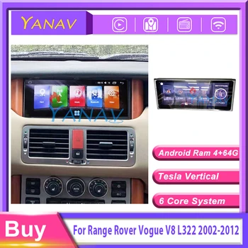 Land Rover Range Rover Vogue için V8 L322 2002-2012 Araba Akıllı Multimedya Video Oynatıcı Radyo GPS Navigasyon 10.25 inç